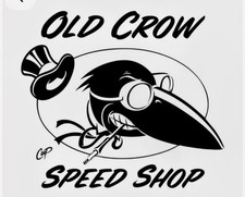 2- OLD CROW RAT ROD HOT ROD RAT FINK BIKER MOTORCYCLES TOOLS STICKERS 4in picture