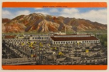 Stock Yards Ogden, Utah 1956 Linen Postcard picture