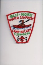 1961 Camp Belzer T-Sun-Ga-Mi Blu-Nose Winter Camporee patch picture