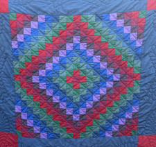 Vintage 1986 Amish Emma Stoltzfus Quilt 60x60 - FRAMED POSTER INCLUDED DS61 picture