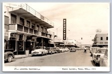 RPPC Guerrero Ave Street View Vintage Cars Nuevo Laredo Mexico Postcard c.1959 picture
