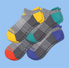 BOMBAS Men ORIGINALS Ankle Socks 4 Pack Large Rust/Teal/Yellow/Blue  picture