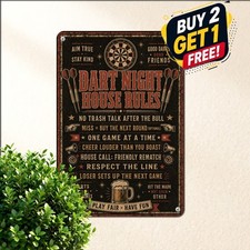 vintage dart rules poster center bold title distressed picture