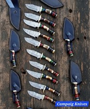 Lot of 20 Custom Handmade Damascus Steel Knifes 6 Inches Sharp Blade With Sheath picture