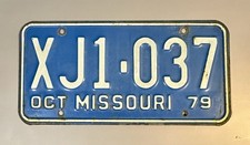Vintage 1979 Missouri License Plate Vehicle Car Tag  XJ1-037 Collectible Expired picture