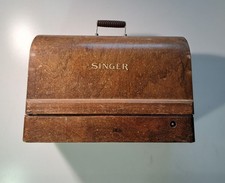 Singer Vintage 1952 Electric Sewing Machine Bent Wood Case Centennial picture