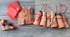 1986 Jil Gurule Lot of 8 Clay Southwest Style Pottery Ornaments Handmade  picture