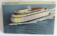 Kalakala Streamlined Motor Ferry Boat Ship Litho Lithograph Postcard Puget Sound picture