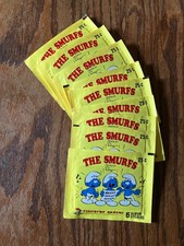 THE SMURFS ALBUM STICKER PACKS  1982 printed in italy - topps picture