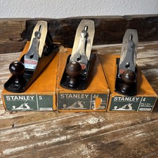 3 Vintage Stanley  planes  No 4, 4 1/2, & No 5  All in Original Boxes  picture