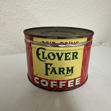 Clover Farm Brand Vintage Coffee Can Tin picture