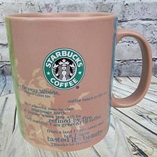 Starbucks Mug 2006 Bean Story Manolo 18 oz Ceramic Coffee Cup Collectible Rare picture