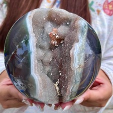 3.7LB  Purple crystal cave opens smile mineral specimen decoration picture