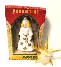 Vtg.Paramount Illum Angel Tree Top #63 with Box+Gold Star Doll Angel Top 1950s picture