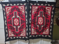Pr Handwoven Navajo Wool Pillow Covers Ralph Lauren Style Native American 24x37  picture
