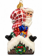 Christopher Radko 20th Anniversary Santa Rooftop Glass Ornament picture