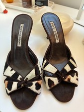 Rare Manolo Blahnik - Animal Print Calf Hair Women's Sandals - Size 7/37 picture