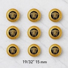 Versace Medusa Gold Black Metal Buttons – Set of 9 (15 mm) picture