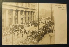 1905 Labor Day Parade Pittsburgh PA Real Photo Postcard Unused UDB RPPC  picture
