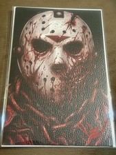 SURTUR signed Jason Voorhees mask Movie 1/5 LEATHER Friday The 13th Comic picture