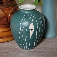 Vintage Waylande Gregory Scraffito face MCM vase decor collectibles picture