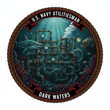 US Navy Utilitiesman Seabee Dark Waters USN Gift Veteran Pride Military 4