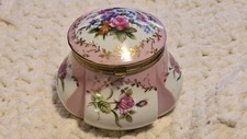 Vintage R & S Decorative Porcelain Japan HAND PAINTED ROSE TRINKET BOX picture