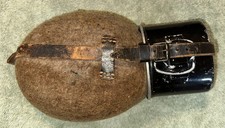 Vintage WWII German M31 Military Canteen RFI Aluminum w/Wool Cover picture