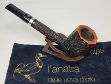 Vintage L'ANATRA 2005 Limited Ed. #174/250 Octogonal Smoking Pipe w/ Silver Band picture