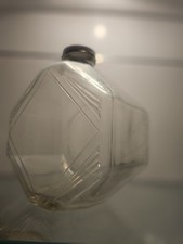 1932 Owens-Illinois Art Deco Glass Bottle w/ Metal Lid – Patent D860171932... picture
