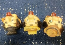Vintage ~ 1960s Hand Painted Ceramic Hobo Bum Smokers Ashtray Lot (Tilso Japan) picture