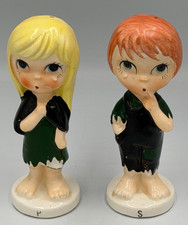 Vintage 1960s Big Sad Eye Keane Kids Boy Girl Salt Pepper Shakers Japan Blythe picture