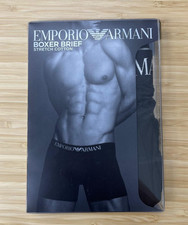 Emporio Armani Men's Cotton Stretch Boxer Brief Underwear Size M, Black picture
