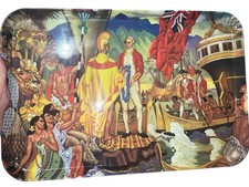 Vtg Pac Coasters Hawaii Capt Cook Melamine Tray Eugene Savage 17 1/2 x 12 picture