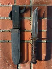 Camillus USN MARK 2 Guard Marked With Scabbard.  Vintage WW2 picture