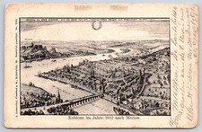 Antique German Postcard KOBLENZ City 1632 Merian Etching 1905 picture