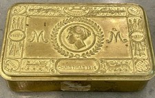 1914 WorldWar I Princess Mary Christmas Gift Soldier Tobacco Candy Tin Empty WWl picture