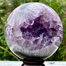 2.6LB  Amethyst Agate Sphere Polished Healing Crystal Ball Home Feng Shui Ornam picture
