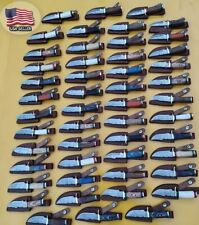 LOT OF 20 PCS CUSTOM HANDMADE DAMASCUS STEEL SKINNER HUNTING KNIVES WITH SHEATH. picture