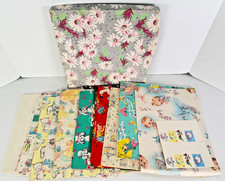 Vintage Gift Wrap Circa 1950s Lot 17 Pieces 15 different & Stickers/box picture