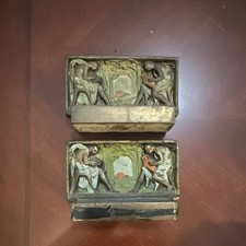 Vintage 1920s Art Deco Pompeian Bronze Bookends Pair 