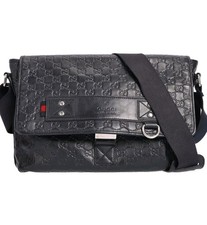Gucci Black Guccissima Leather Medium Messenger Bag (Model 246067) picture