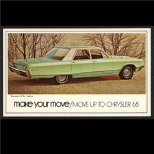 1968 Chrysler Newport 4-Door Sedan: Dealer Promotional POSTCARD Unused VG+/Ex picture
