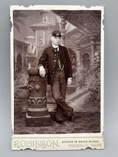 Antique Railroad Conductor Cabinet Card Franklin Nebraska Robinson Studio picture