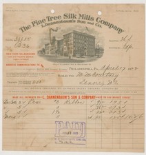 Antique Historical Document 1922 L. Dannenbaum's Son and Co Invoice Philadelphia picture
