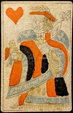 18thc Rare Historical Woodblock Stencil Painted Antique Playing Card Authentic picture