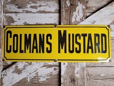 VINTAGE COLMANS MUSTARD PORCELAIN SIGN OLD 36