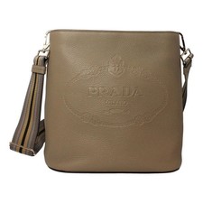 Grey Leather Bucket Bag | Stylish & Versatile | Prada Luxury Accessory picture