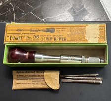 Yankee No. 35 Spiral R/L Ratchet Screwdriver w/ Box & Bits Vintage Original picture