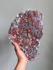 Raw Amethyst Flower Crystal Cluster Rainbow Galaxy Natural Red Hematite A6 picture
